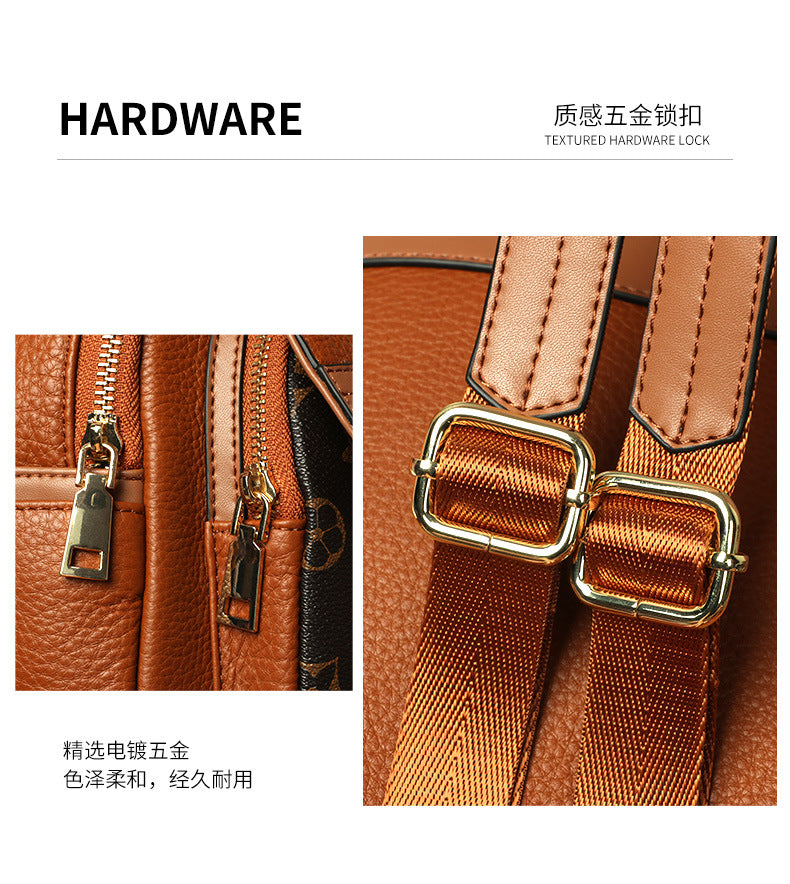 Backpack Top Layer Cowhide mini Fashionable Simple Large Capacity Crossbody Bag Casual Versatile Travel Small Backpack for Women