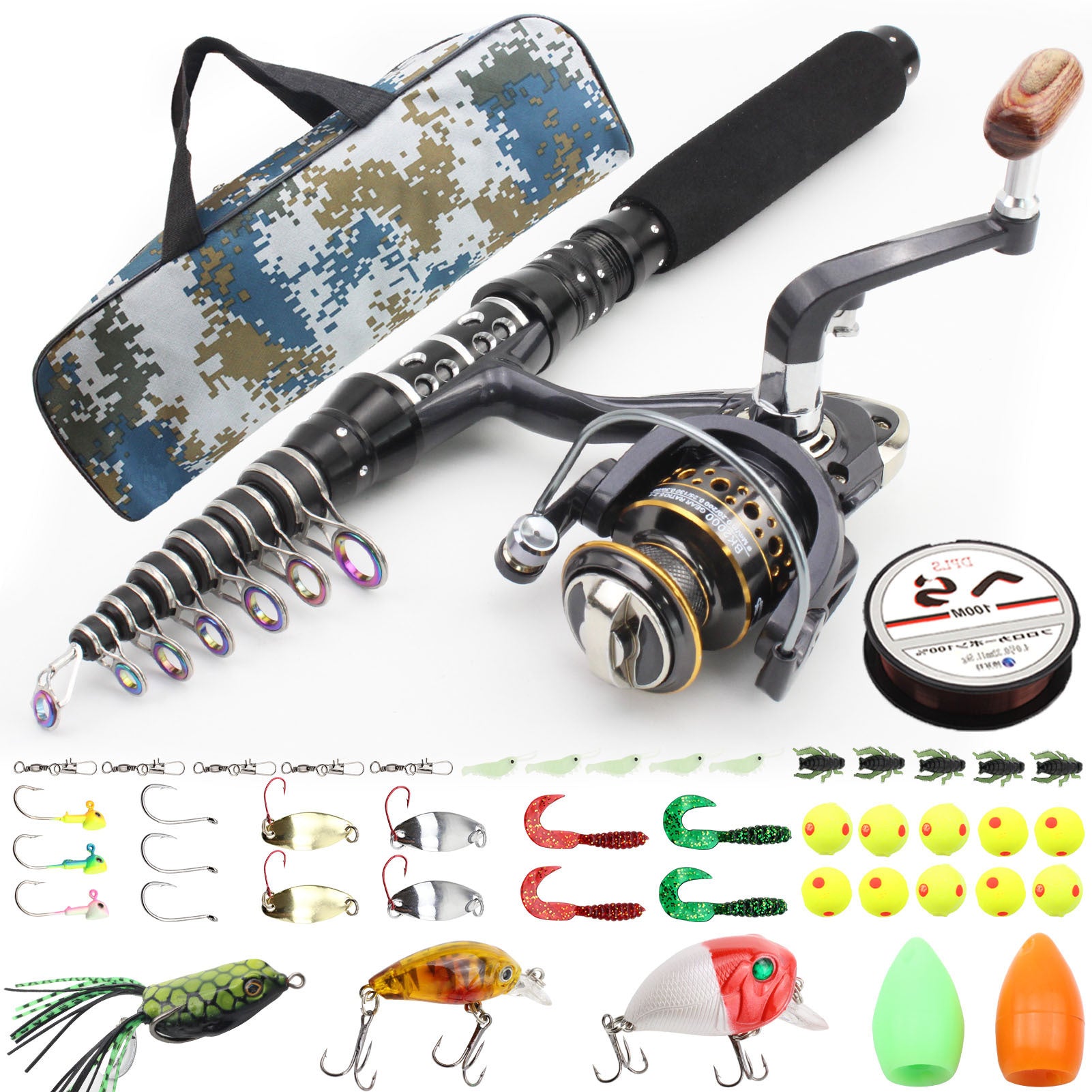 Fishing Gear: Ultra-Short Portable Telescopic Fishing Rod, Small Sea Rod, Rock Fishing Long Casting Rod, Fishing Set