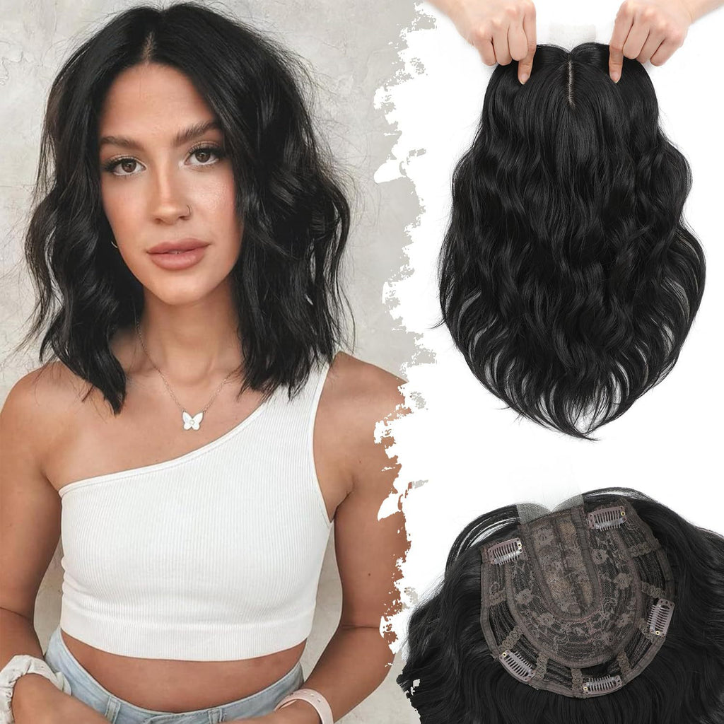 Small Lace Wig Set Export Synthetic Fiber Medium Length Women's Top Natural Middle Part Bangs Hairpiece Wig