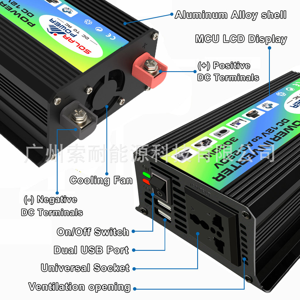 Vehicle Inverter300W 12V Turn110V220V Double USB Export car power inverter