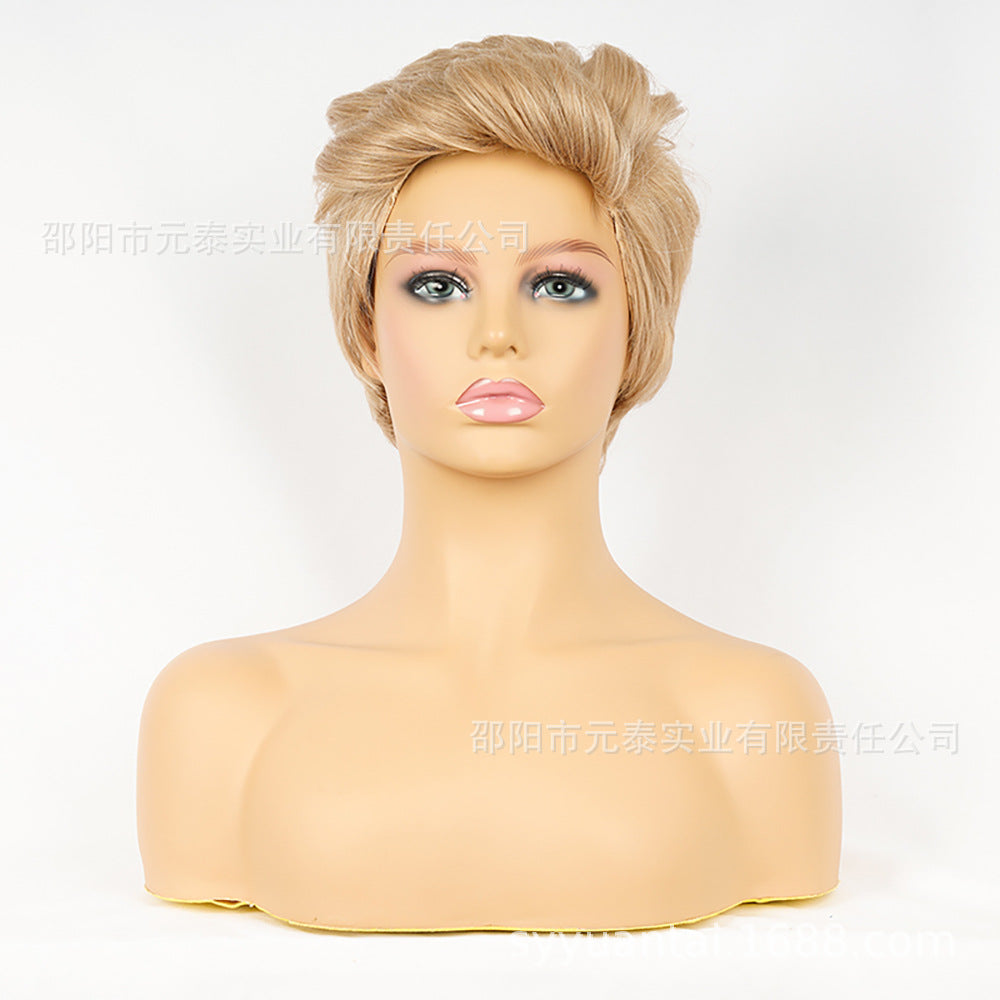 Synthetic Short Wig Cap Fashion Short Wig No Parting Wig Cap Short Hair Stylish Short Hair Fluffy wigs