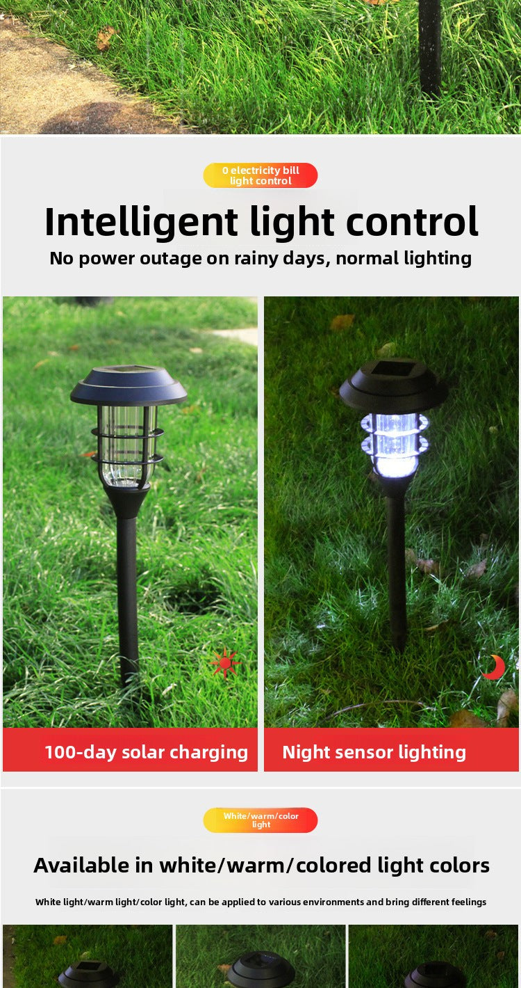 Solar Lamp LED Outdoor Lawn Light Ground Plug Villa Courtyard Light Landscape Light Waterproof Garden Light