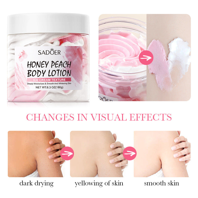 Peach Ice Cream Body Lotion SADOER Moisturizing and Hydrating Body Lotion  Wholesale