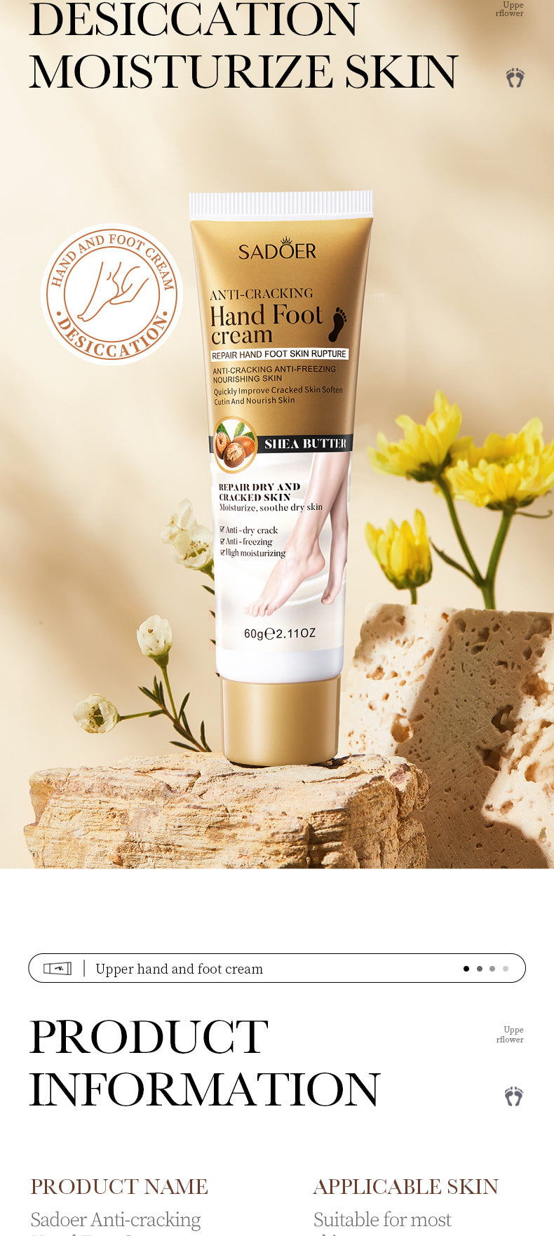 Hand and Foot Cream60g SADOER Hydrating, moisturizing, anti-cracking, hydrating fragrance hand cream for  foreign trade wholesale