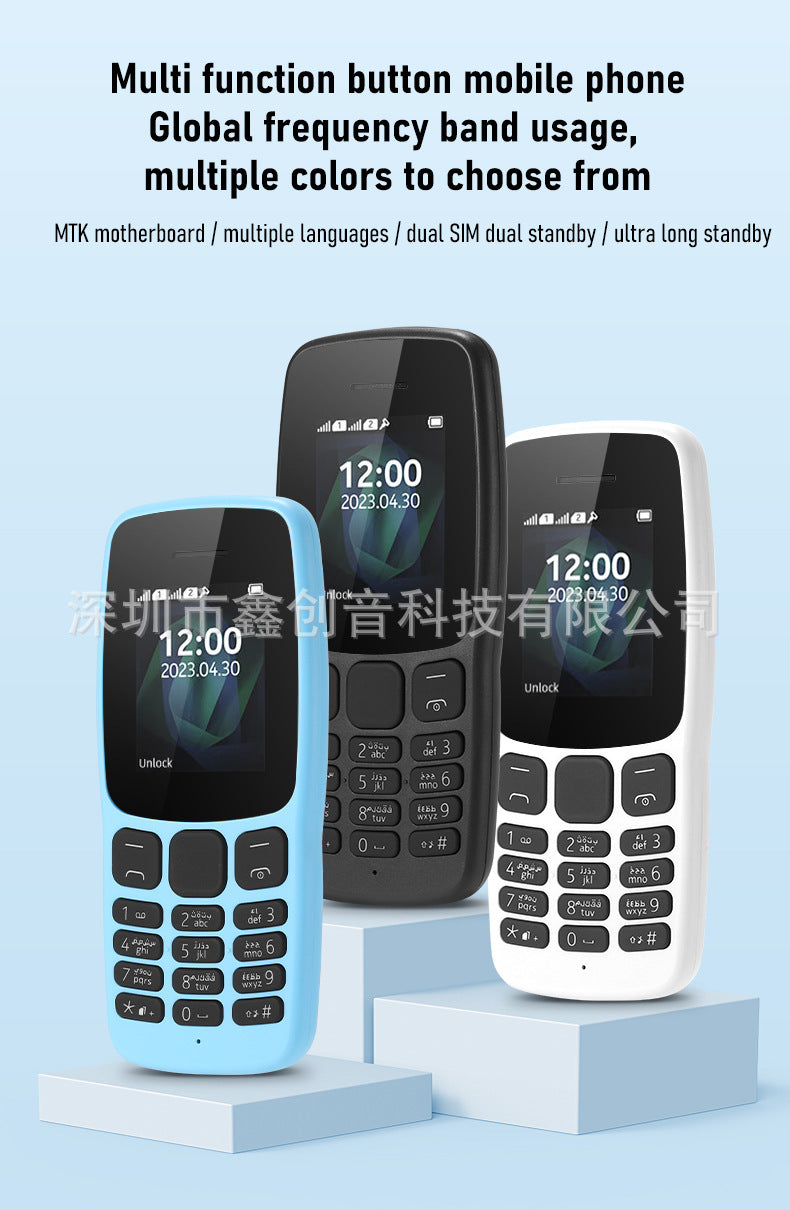 TK Straight Button Telephone106Feature Phone105Low-end Senior Phone with Multiple SIM Slots2G Hot-Selling Mobile Phone GM