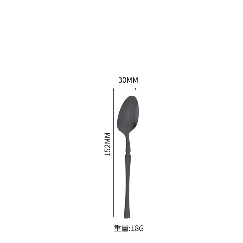 410Stainless Steel Cutlery Hotel Restaurant Hammered Knife Fork Spoon Set Western Small Waist Bark Pattern Steak Knife Fork