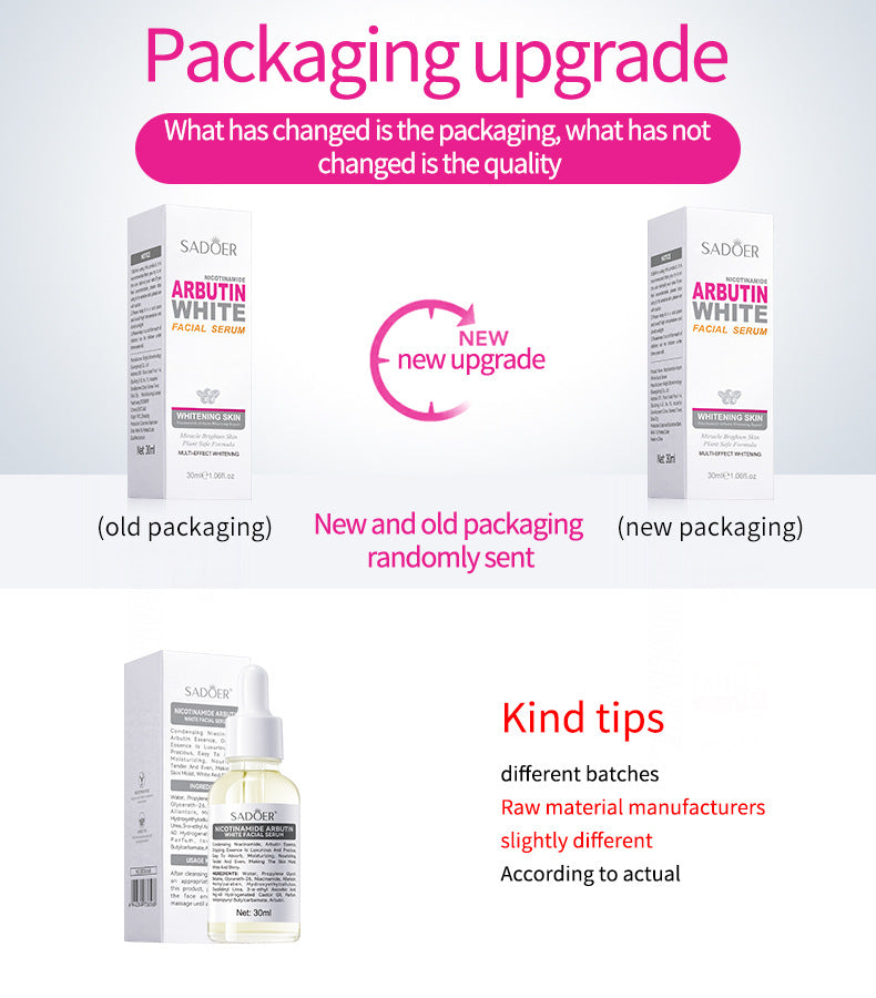 Niacinamide Arbutin Set SADOER Whitening, hydrating, and moisturizing skincare products  wholesale