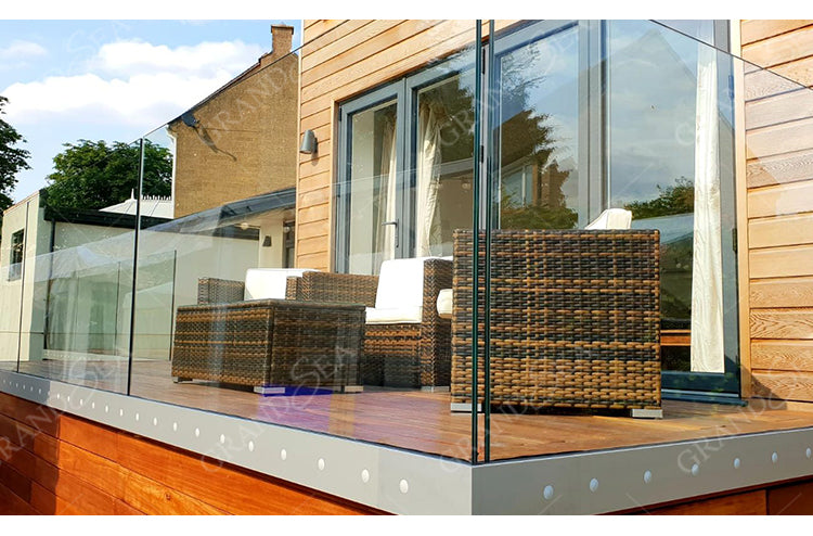 Aluminum U Channel Designs Frameless Balcony Staircase Swimming Pool Fence Glass Railing Balustrade & Handrails