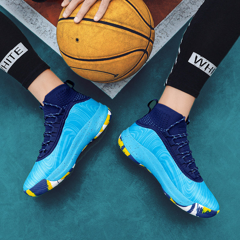 2025New Youth Support Shock Absorption Wear-Resistant Non-Slip Sports Shoes Men's fashion Soft and plaid Basketball Shoes