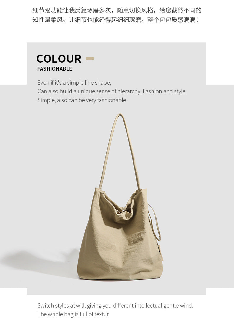 Oxford Cloth Workwear Korean Style Large Capacity Totes Idle Style Solid Color Leisure Class Commuter Shoulder Bag Bags