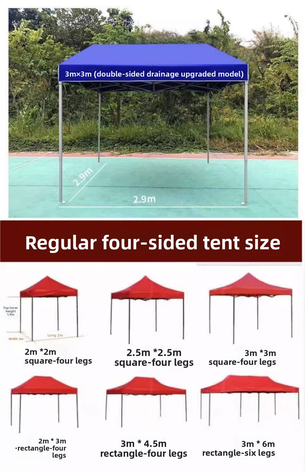Outdoor Waterproof Advertising Tent Sunshade Umbrella Folding Printed Four-legged Sunshade Canopy Parking Shed Four-corner Tent