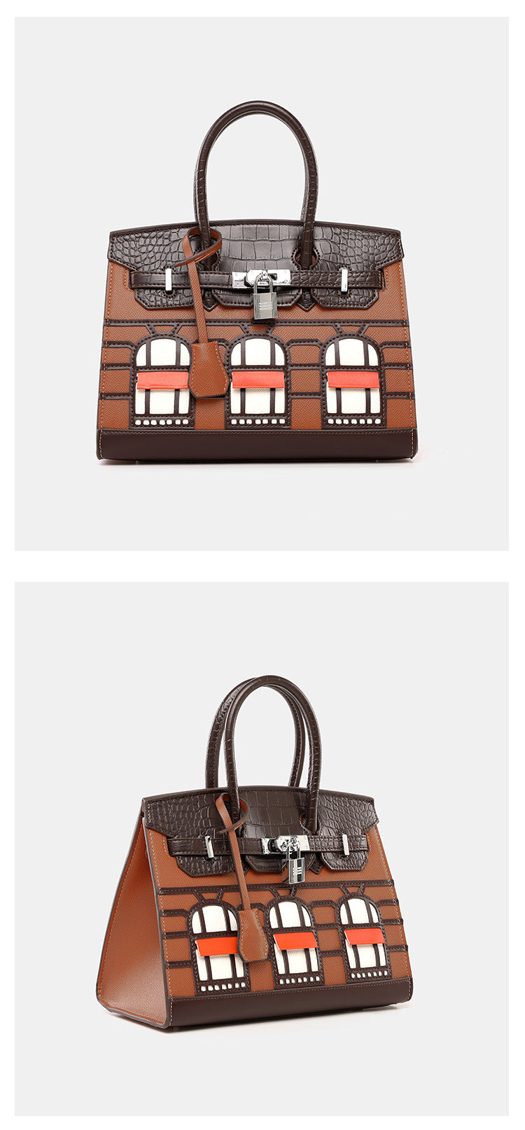 2024New Style House Bag Feel Platinum Bag Crocodile Pattern Casual Versatile Elegant Handbag Single Shoulder Crossbody Bag