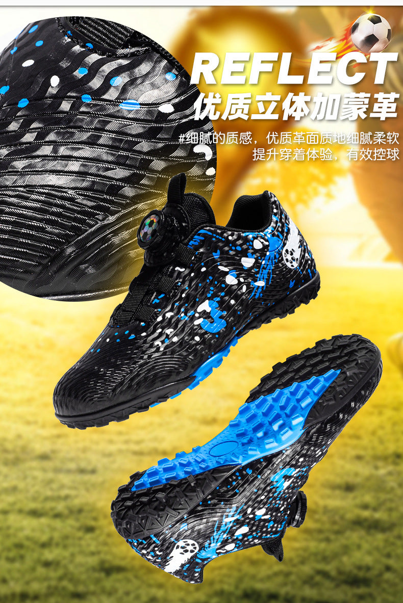 Rotating Button New Children's Soccer Shoes Girls' Spike Training Shoes Girls' Elementary School Sneakers Sports Shoes