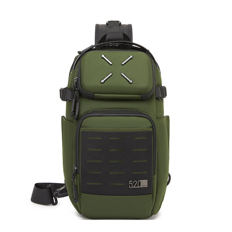 ozuko Men's Chest Bag Crossbody Bag High-end Waterproof Large Capacity Trendy Men's Shoulder Bag Commuting Portable Bag