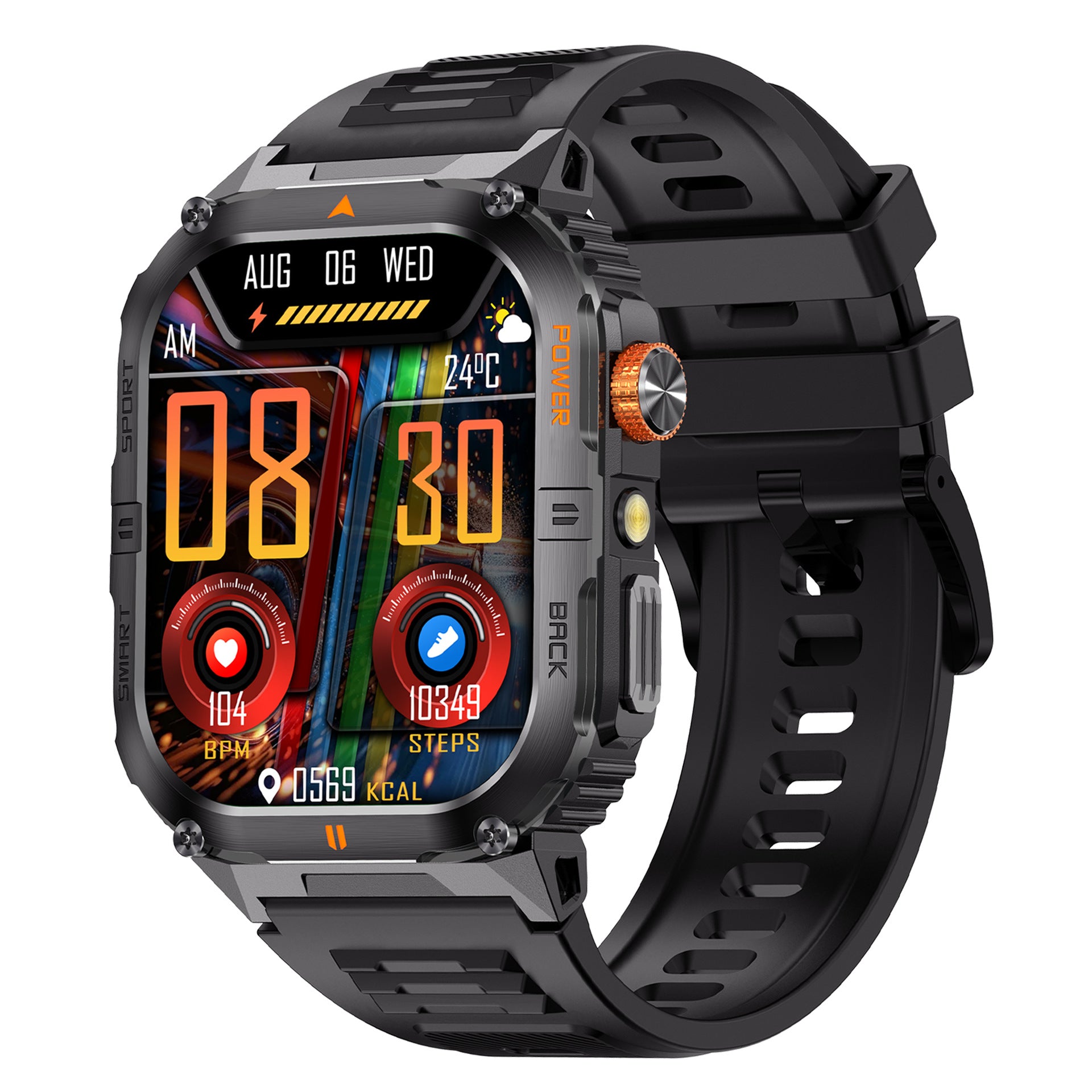 YK12Smart Watch Bluetooth Call True Heart Rate Step Count Sleep Monitoring Deep Waterproof Large Battery Sports Three-Proof