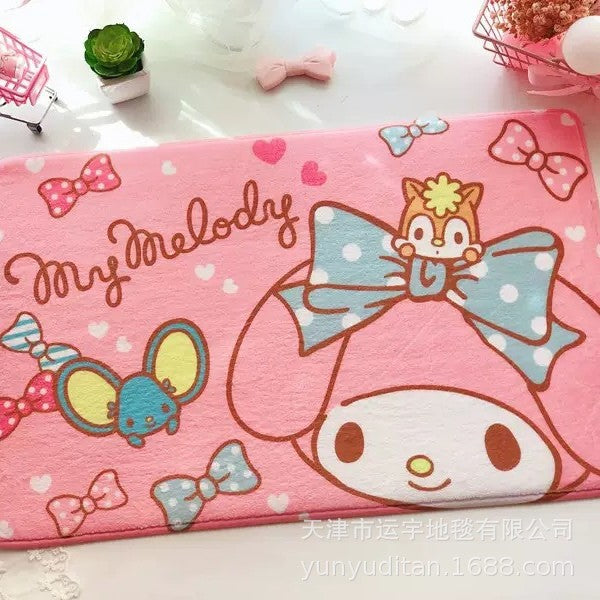 Flannel Mat Cartoon Kitty Bathroom Water Absorption Non-Slip Door Mat Pudding Dog Bathroom Mat Labeling and Dropshipping