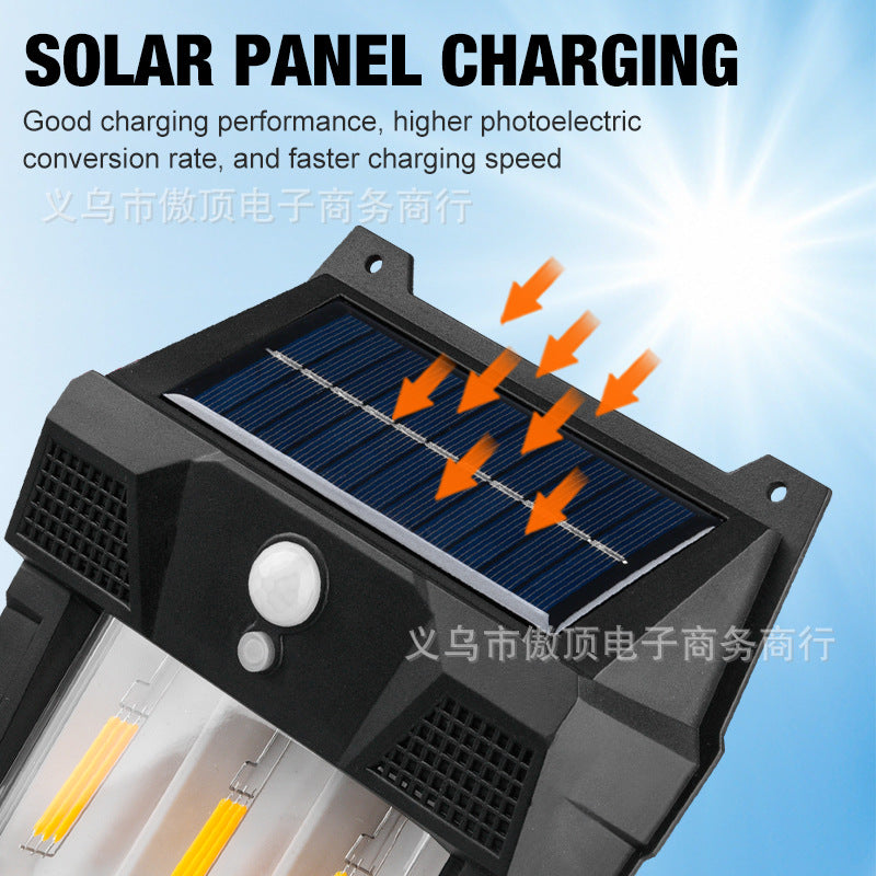 New Solar Light Outdoor Garden Light Human Body Sensing Tungsten Wall Light Garden Villa Street Light Waterproof