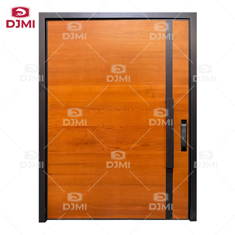American Contemporary Style Entry Solid Wood Door Pivot Door Stainless Steel Hardware