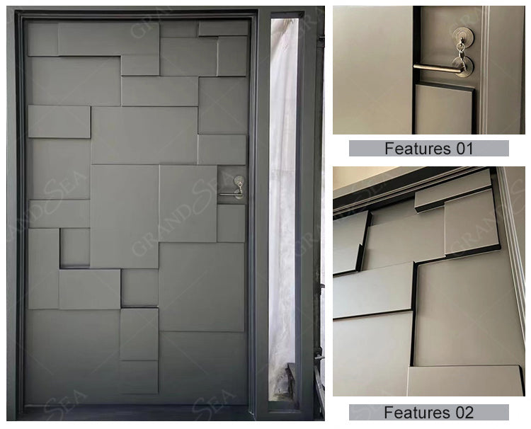 Customized Modern Metal Aluminum Pivot Front Entry Stainless Steel Pivot Security Entrance Doors With Sidelight