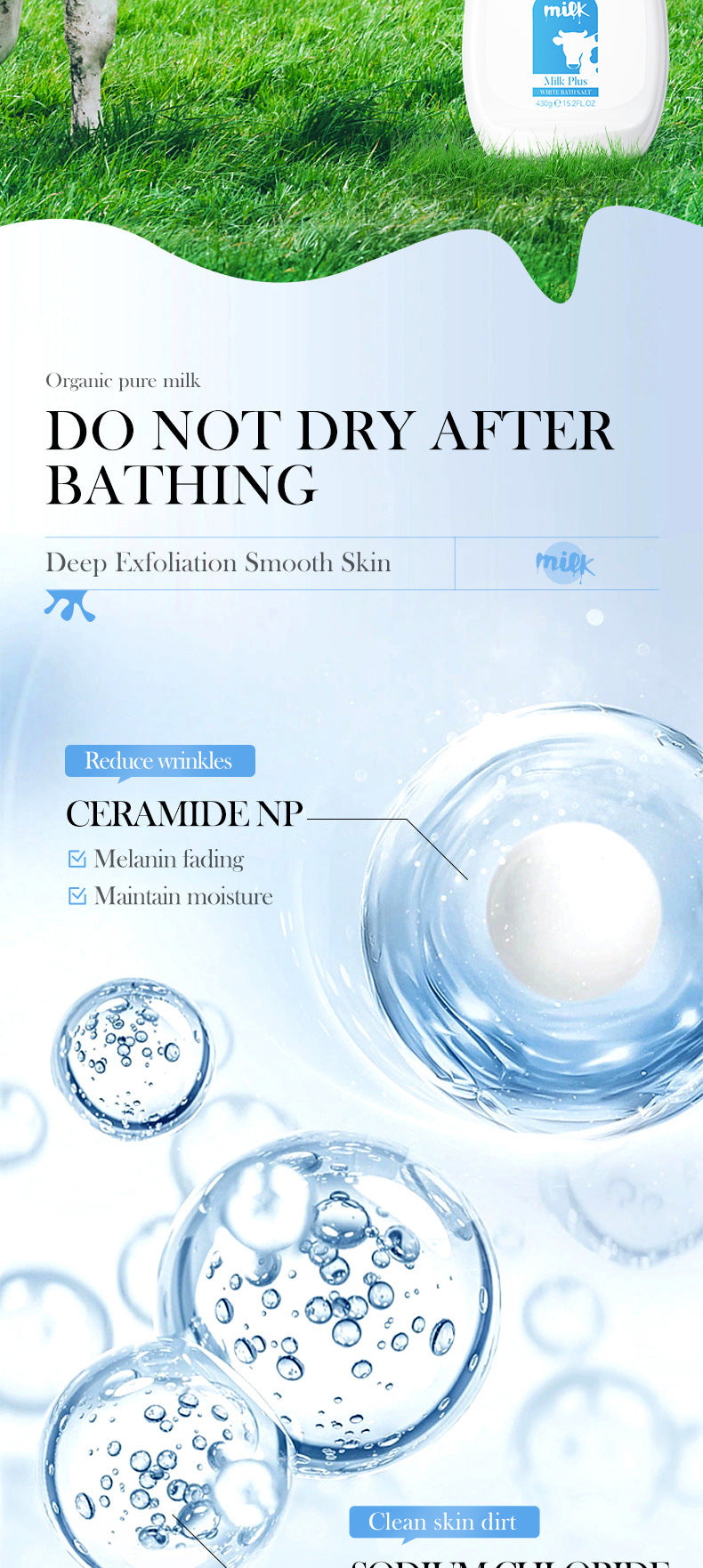 Bath Salts430gSADOER Aloe Vera Milk Cleansing and Rejuvenating Body Scrub  Wholesale