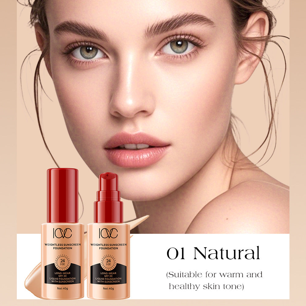 ICVC#Sunscreen Foundation40g Large Capacity Waterproof Long-lasting Non-smudge Lazy Primer Cream E-commerce