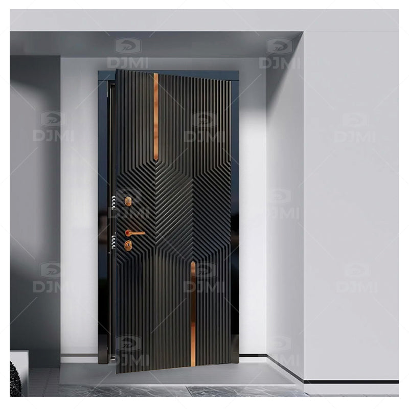 DJMI Luxury Design Steel Armored Doors Outside Modern Exterior Security Door Smart Electronic Front Door