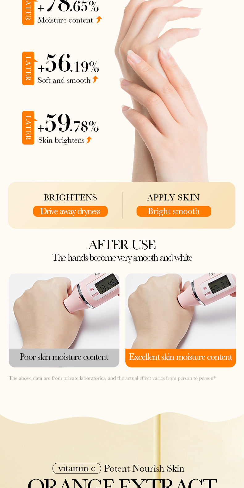 BIOAOUA Vitamin C Whitening and Brightening Hand Cream Anti-Cracking Moisturizing Whitening Hand Cream Wholesale