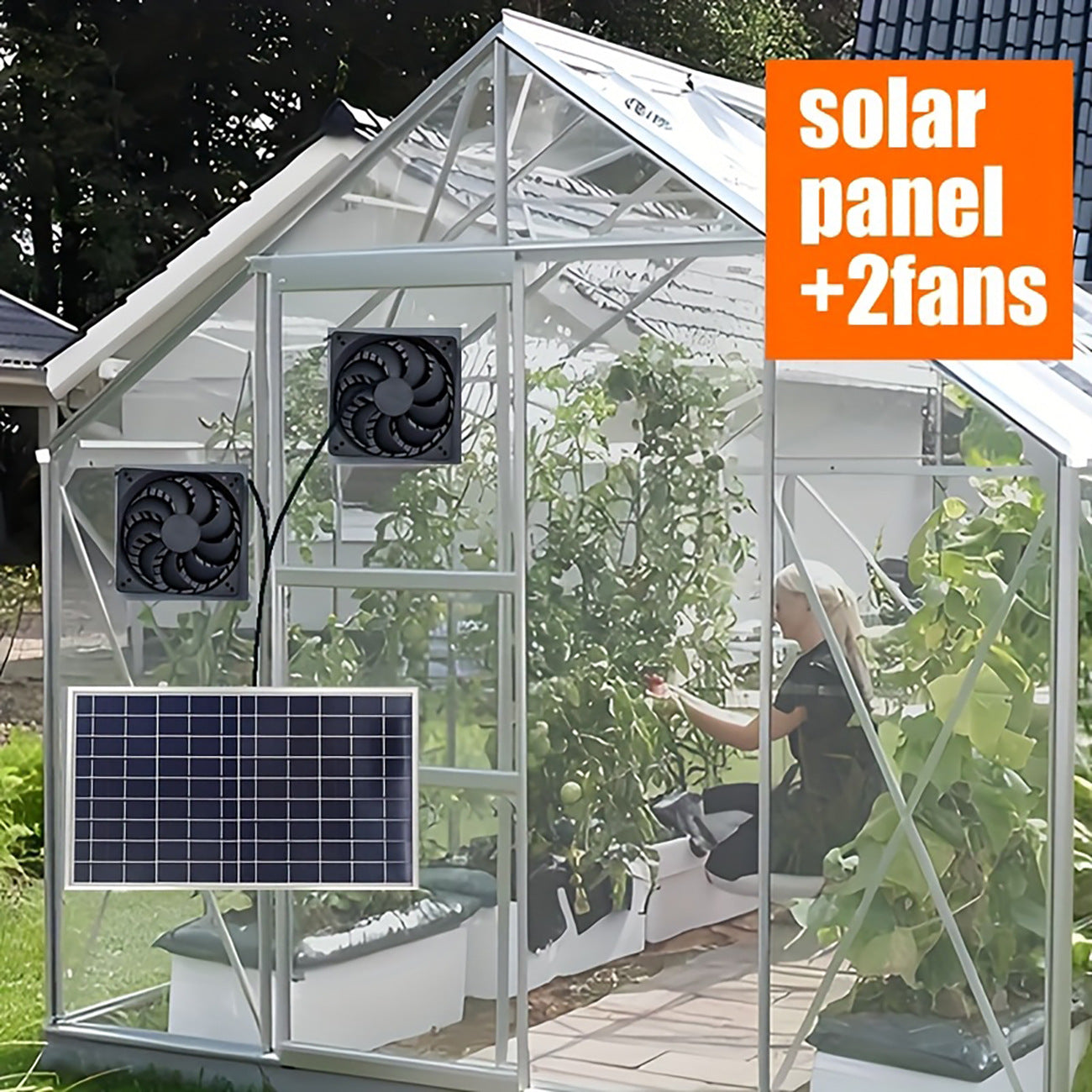 Exclusive Solar Ventilation Fan Exhaust Fan Solar Photovoltaic Pet House Ventilation Convection Cooling Blower