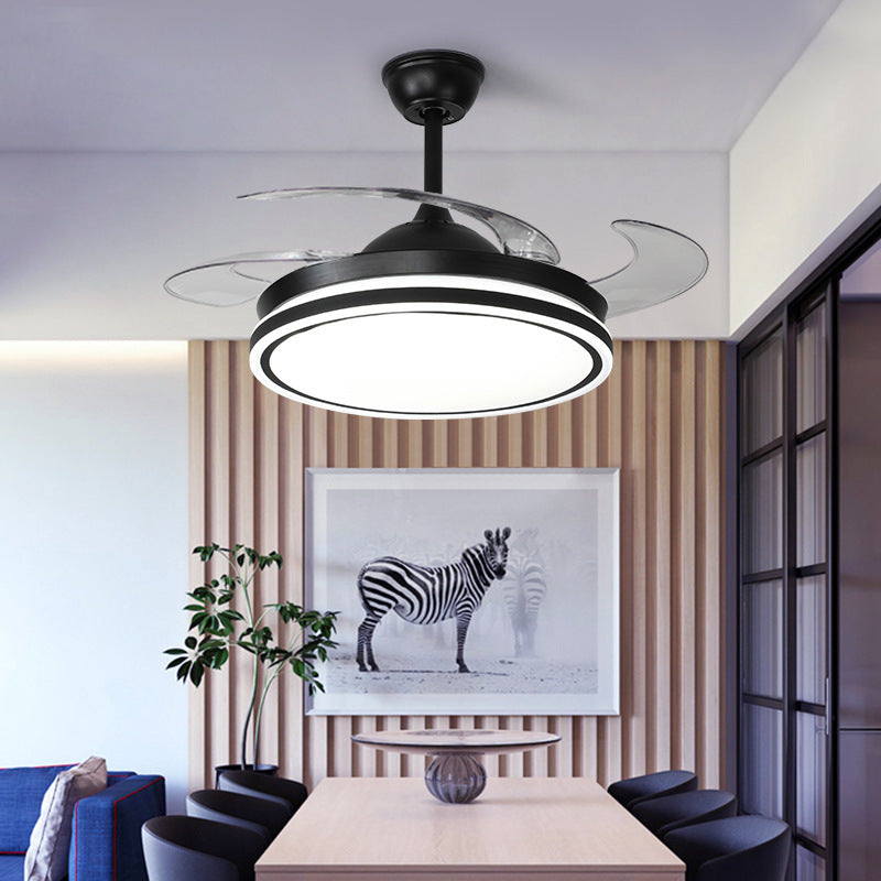 Invisible Fan Light Nordic Ceiling Fan Light High Wind Power Living Room Dining Room Bedroom Ceiling Mounted Variable Frequency Electric Fan Ceiling Light Integrated