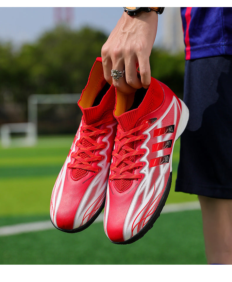 New high-top soccer shoes for men and women AG Spike TF Broken Nail Youth Student Grassland Competition Training Shoes