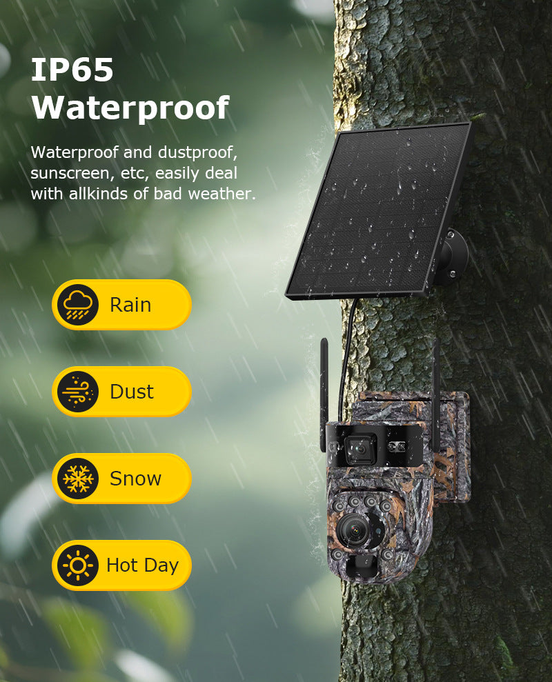 Specially designed for the new bush camouflage pattern4G Solar-powered Camera6MP Hd202x Zoom Surveillance Camera