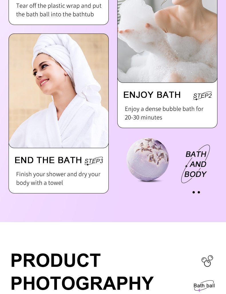 Dried Flower Explosive Bath Salt Ball100gSADOER Clean Fragrance Bath Ball  Wholesale