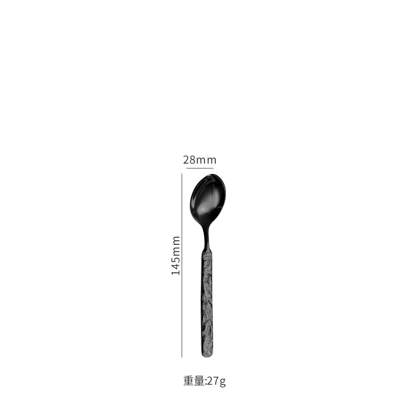 410Stainless Steel Cutlery Hotel Restaurant High-end Stone Pattern Knife Fork Spoon Set Western Cuisine Thickened Steak Knife Fork
