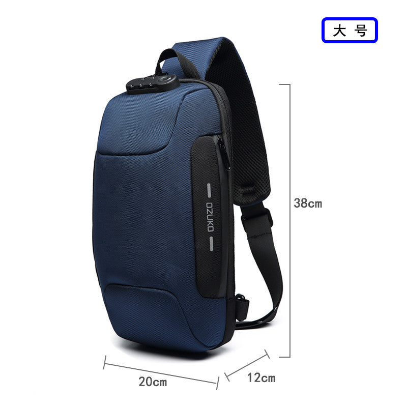 OZUKO Tactical Chest Bag Men's Crossbody Bag Waterproof Multifunctional High-end Outdoor Portable Bag Cycling Shoulder Bag