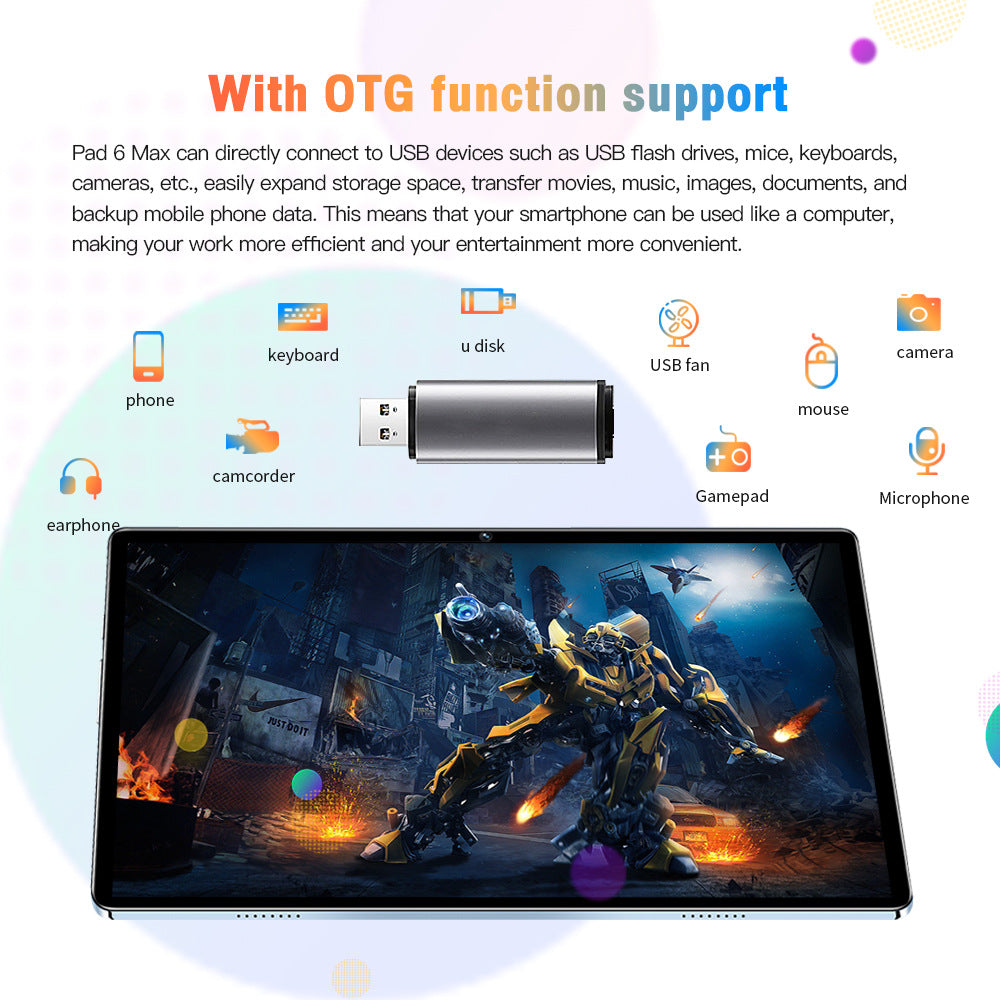 Pad 6 Max Android Tablet16+1T Large Screen Eye Protection Tablet Manufacturer In Stock Wholesale