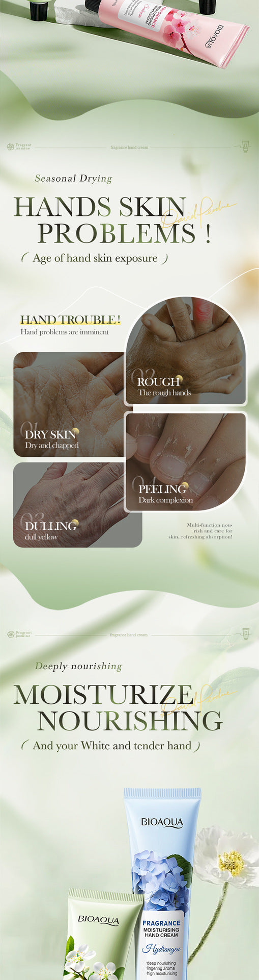 Fragrance Moisturizing Hand Cream Set BIOAOUA Autumn and winter moisturizing hand cream  foreign trade wholesale