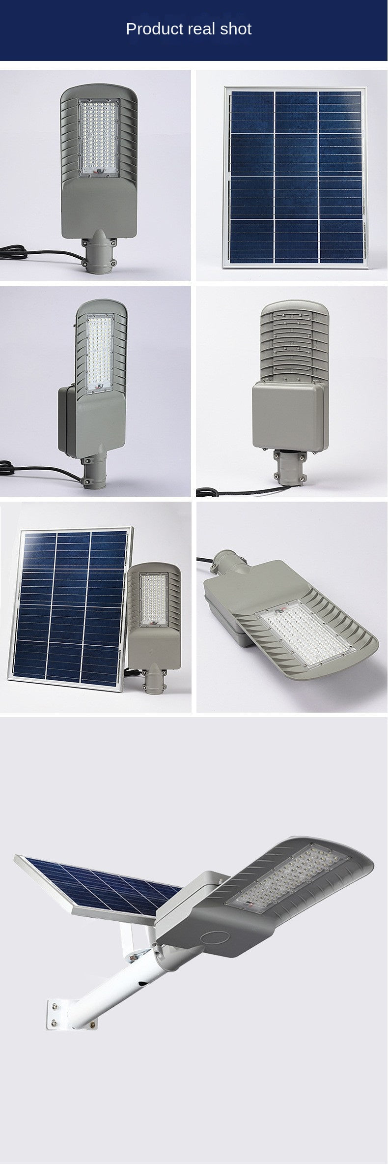 Solar Street Light New Rural Road Engineering Lighting Outdoor Waterproof Garden Light 6m High Pole Street Light Wholesale
