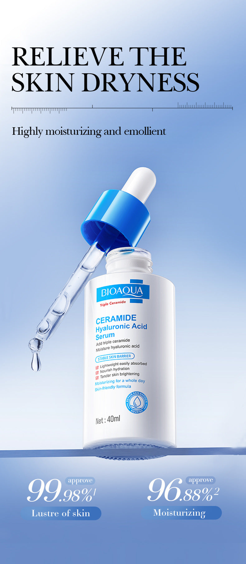 BIOAOUA Ceramide Hyaluronic Acid Moisturizing Essence Hydrating Essence Liquid  Wholesale