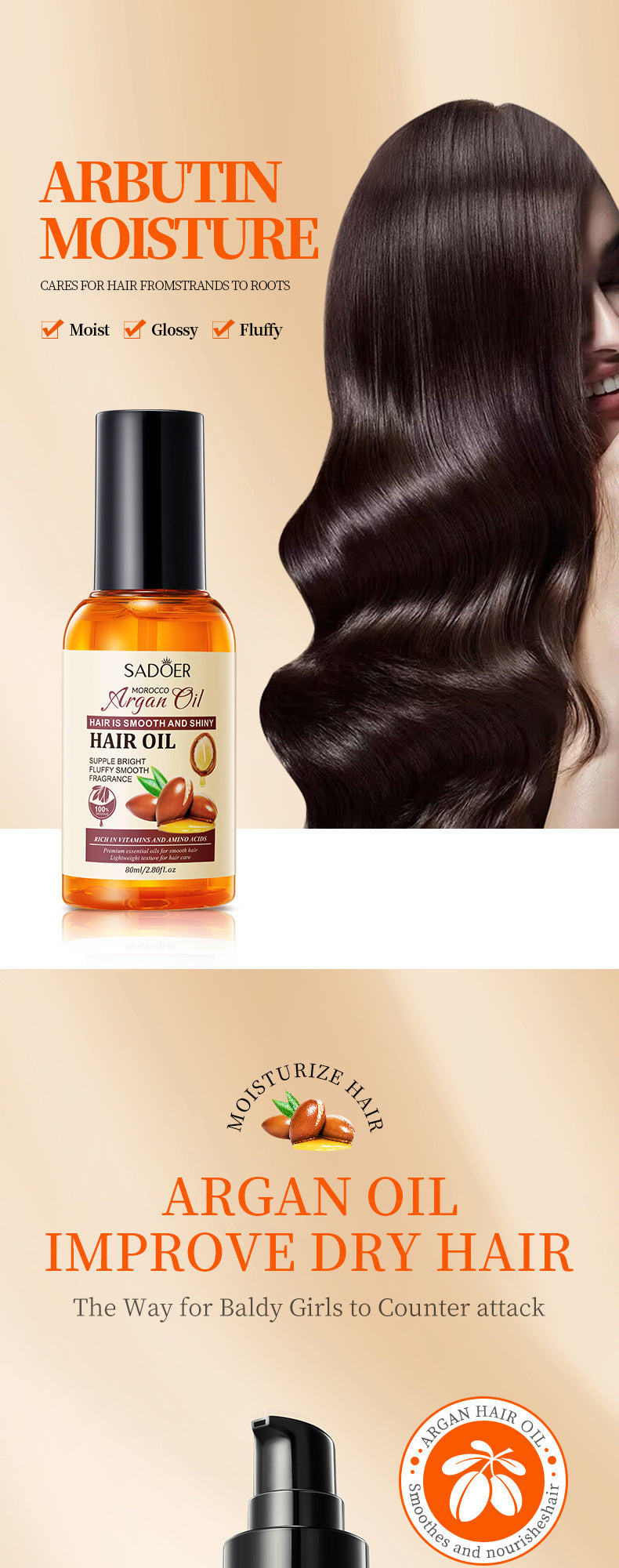 Nut Oil Hair Care Essential Oil80mlSADOER Smooth and Frizz-Reducing Conditioner  Wholesale