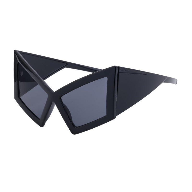 New arrivalStylish large frame cat eye sunglasses European and American Style Personality Hip-Hop Internet Celebrity Beach Party Sunglasses