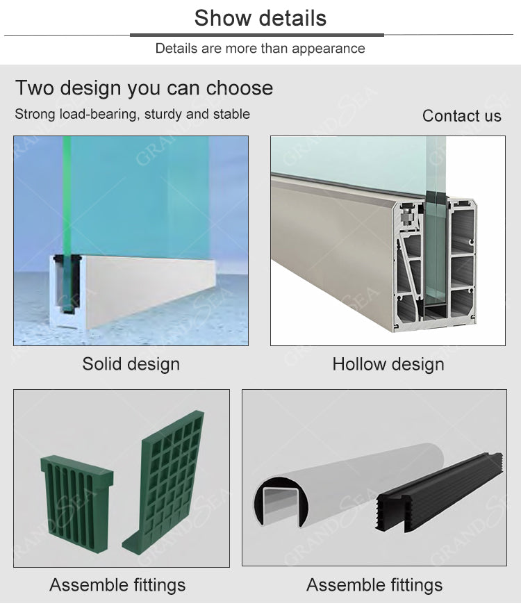 Modern clear Laminated Tempered Glass Balcony Railing Stainless Beautiful Designs