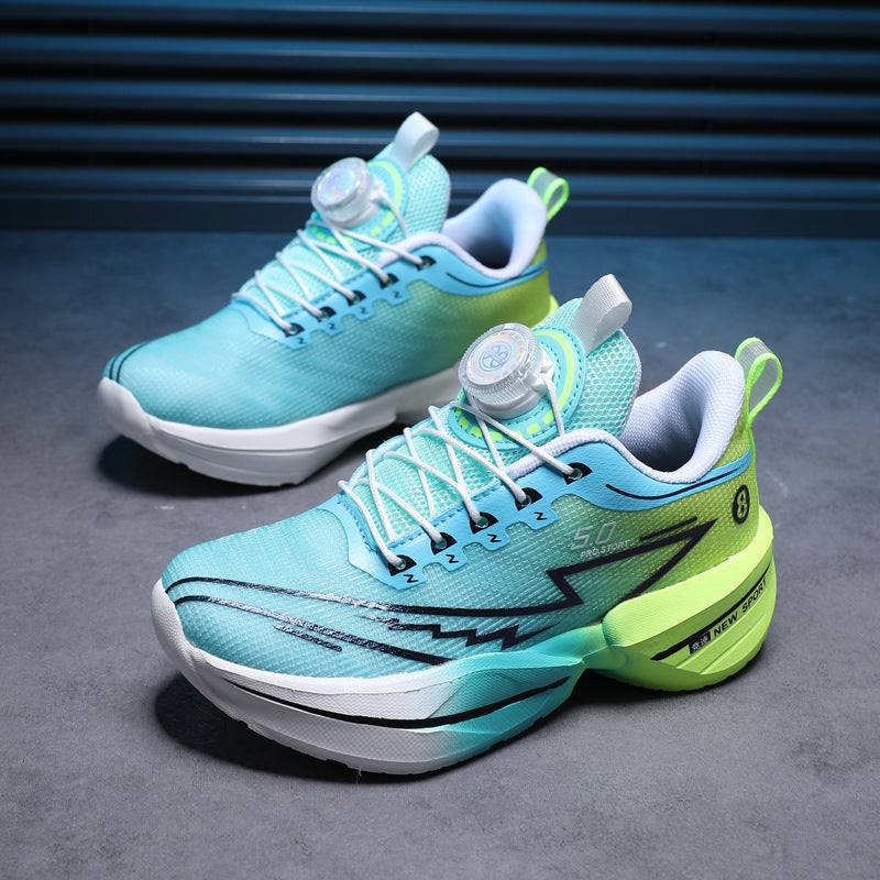 Children's Red Rabbit Sports Shoes Mesh Lightweight Breathable Student Physical Training Shoes Shock Absorption Anti-Slip Boys' Running Shoes