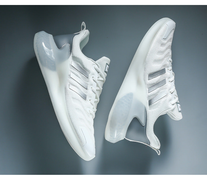 New Outdoor Running Shoes for Men, Soft Sole, Shock Absorption, Real Popcorn Casual Shoes, Breathable Ice Silk Mesh Sports Shoes
