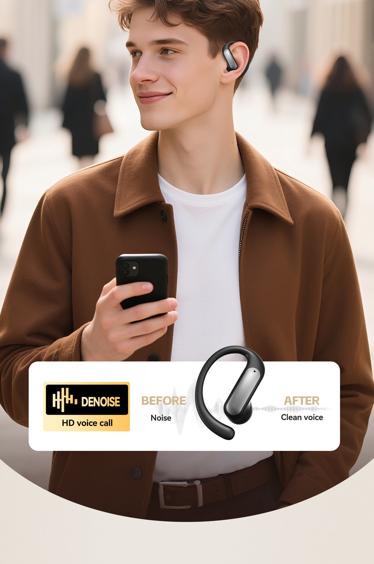 2025New M140Long Battery Life Ear-Hook Headphones Private Model High Appearance Long Battery Life Wireless Bluetooth Headphones