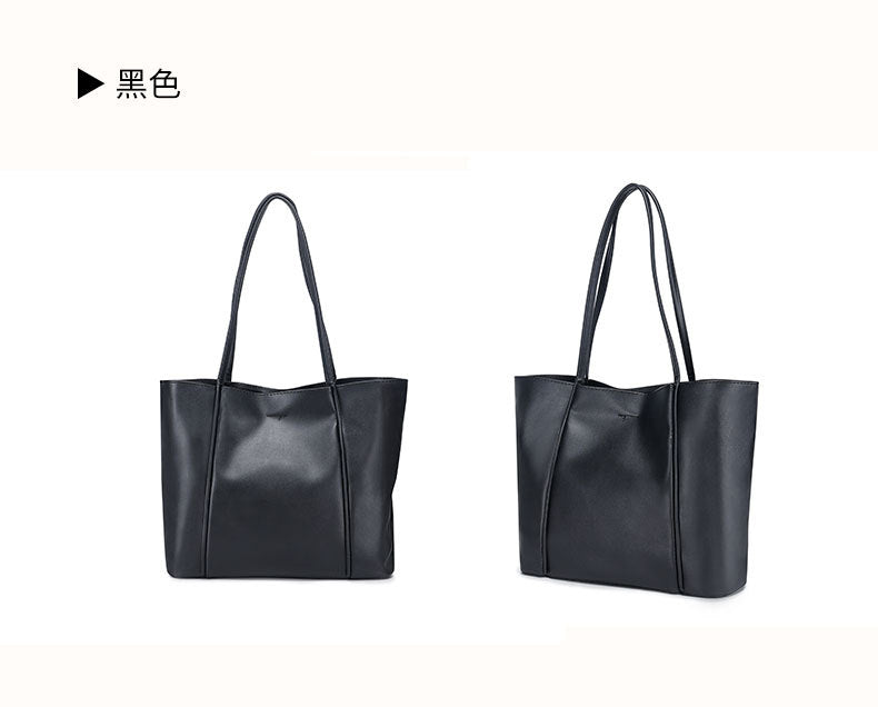 Simple Large Capacity Textured Tote Bag Mother Bag Elegant Commuter Handbag Fashion Versatile Shoulder Bag for Women