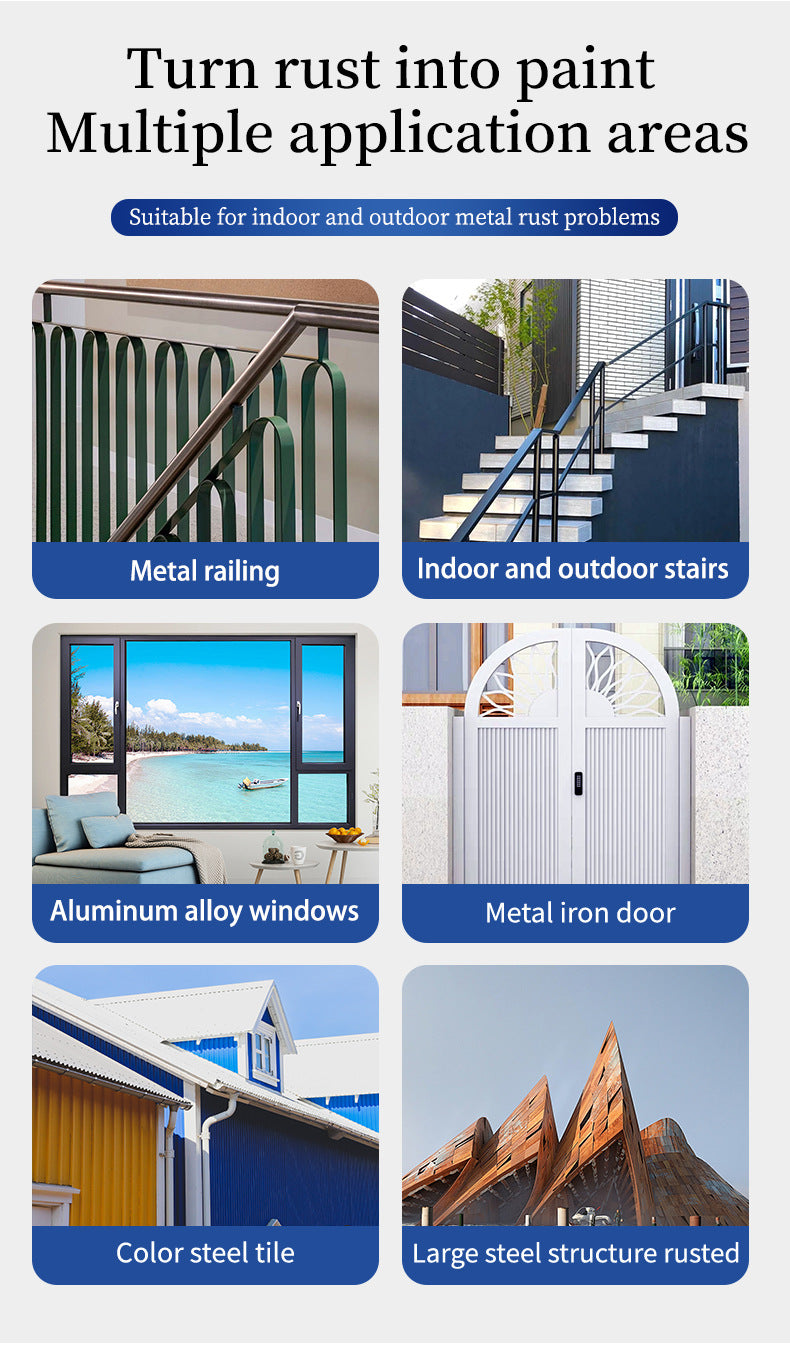 Water-based Anti-rust Paint Metal Paint Rust-free Rust Conversion Paint Color Steel Tile Renovation Rust Fixing Agent Multi-color Industrial Paint