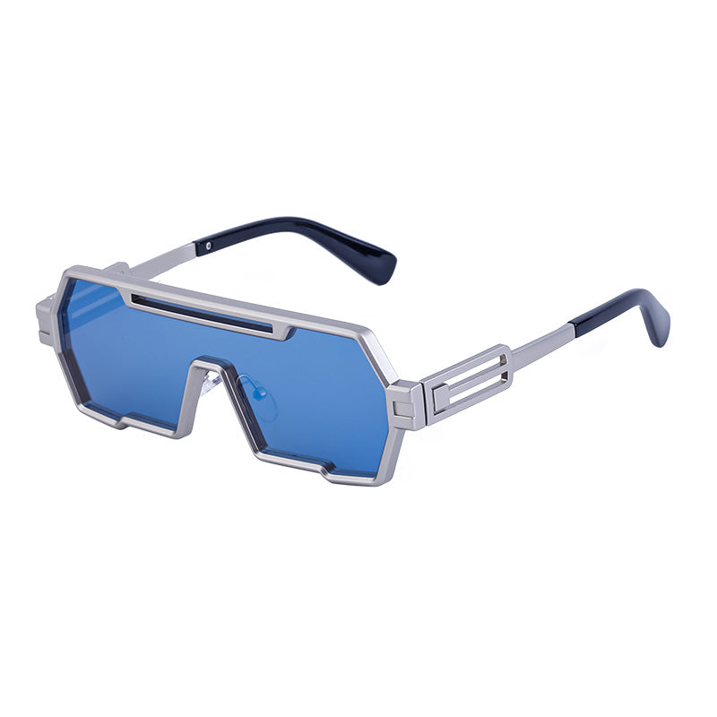 Vintage Sunglasses for Men, Steampunk Style, Irregular Sunglasses, High-End Driving Glasses, Sun Protection Integrated Glasses for Women