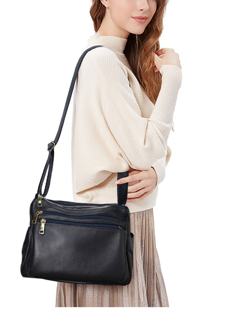 Mom's Handbag for Women2025New Genuine Leather Crossbody Bag Large Capacity Luxury Top Layer Cowhide Versatile for Middle-aged