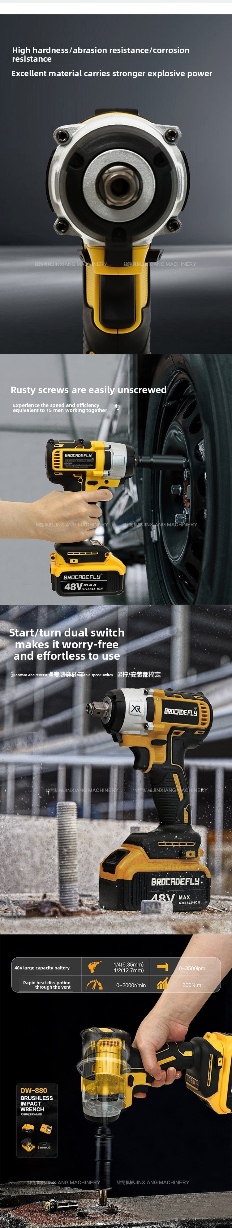 Brushless Electric Wrench High Torque Screwdriver Impact Wind Cannon Wrench Car Scaffolding Woodworking Wrench