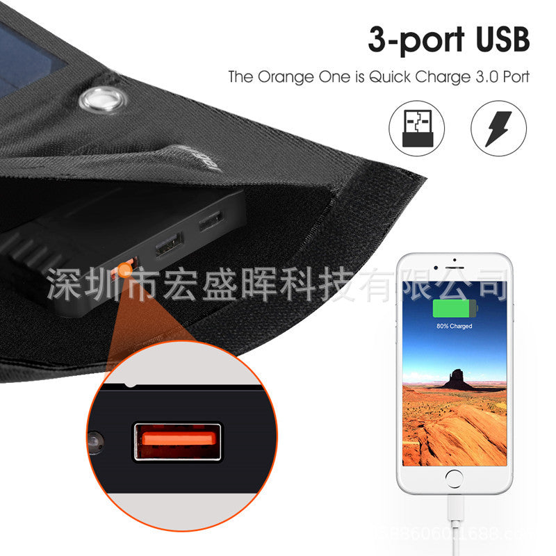 28WSUNPOWER Solar Folding Bag Charging Bag Solar Panel 5V Fast Charging Mobile Phone USB Charger